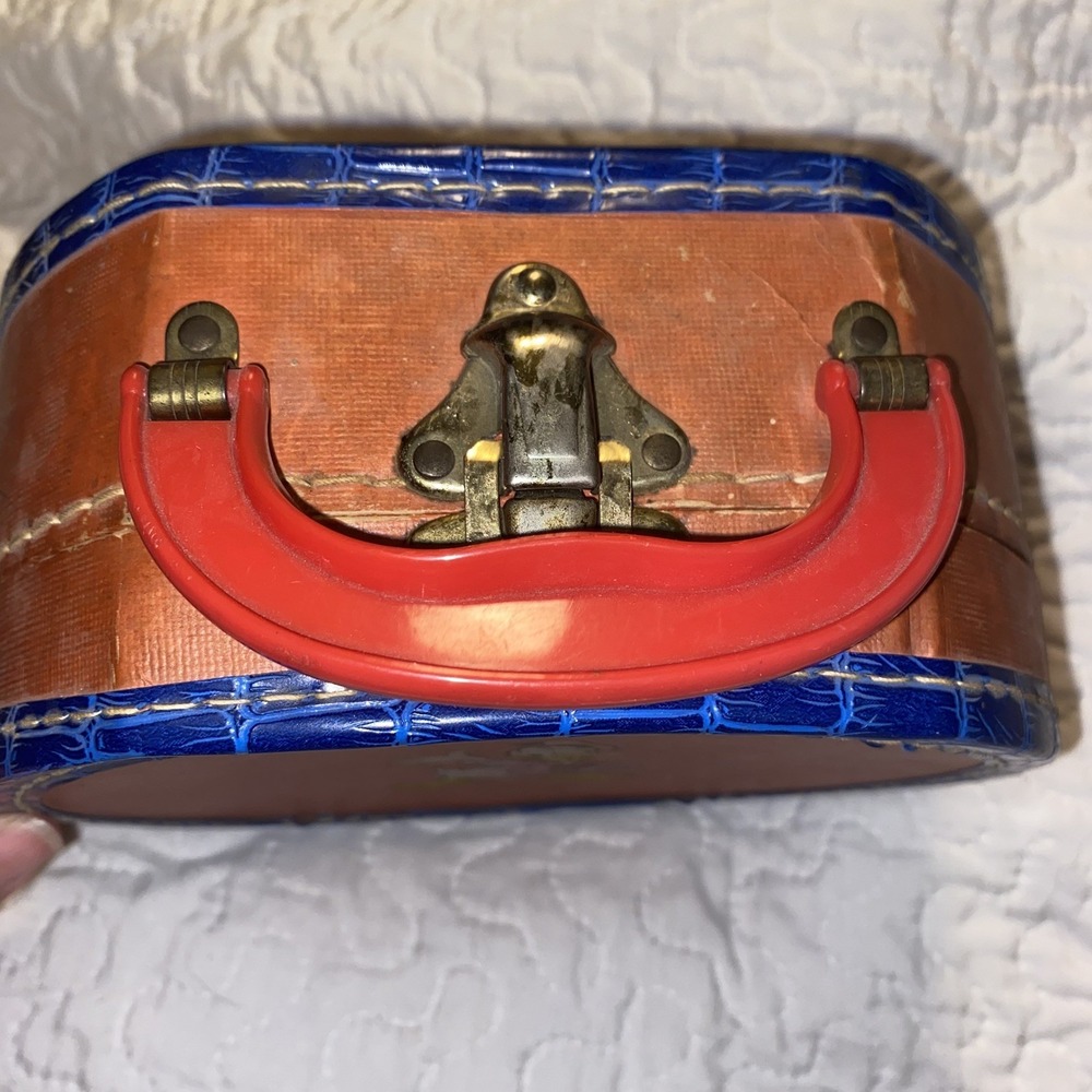 Vintage Disney Mickey Mouse Donald Duck Pluto Plane Suitcase Travel Bag Rare 50s - Picture 2 of 9